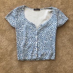 blue cheetah zelly top